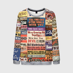 Свитшот мужской Рекламные стикеры - retro, цвет: 3D-меланж