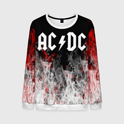 Свитшот мужской AC DC огонь-пламя, цвет: 3D-белый