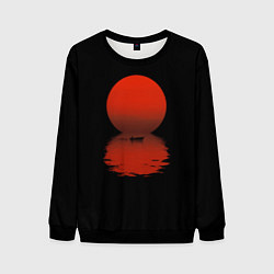 Свитшот мужской Закат красного солнца, цвет: 3D-черный