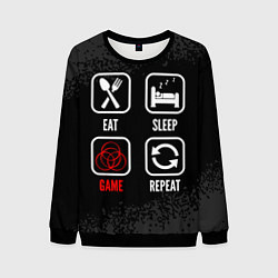 Свитшот мужской Eat, sleep, Elden Ring, repeat, цвет: 3D-черный