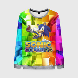 Свитшот мужской Sonic Colours - Hedgehog - Video game, цвет: 3D-меланж