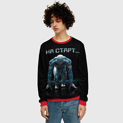 Свитшот мужской Робот - легкоатлет, цвет: 3D-красный — фото 2