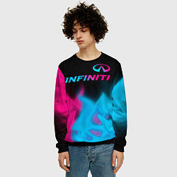 Свитшот мужской Infiniti - neon gradient: символ сверху, цвет: 3D-черный — фото 2