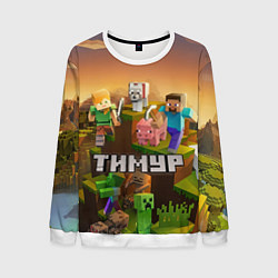 Свитшот мужской Тимур Minecraft, цвет: 3D-белый