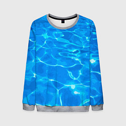 Свитшот мужской Абстрактные волны бассейна - текстура, цвет: 3D-меланж