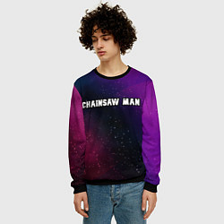 Свитшот мужской Chainsaw Man gradient space, цвет: 3D-черный — фото 2