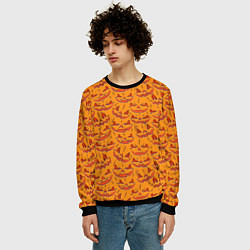 Свитшот мужской Halloween Pumpkin Pattern, цвет: 3D-черный — фото 2
