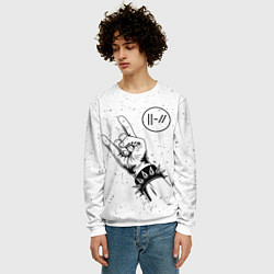 Свитшот мужской Twenty One Pilots и рок символ, цвет: 3D-белый — фото 2