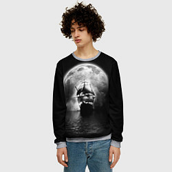 Свитшот мужской Корабль в ночи, цвет: 3D-меланж — фото 2