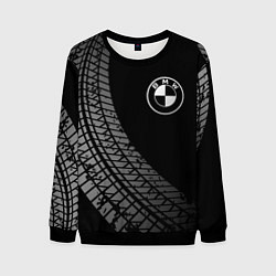 Свитшот мужской BMW tire tracks, цвет: 3D-черный