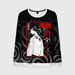 Свитшот мужской Кейске Баджи - Токийские мстители, цвет: 3D-белый