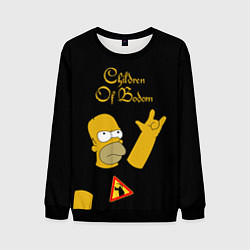 Свитшот мужской Children of Bodom Гомер Симпсон рокер, цвет: 3D-черный