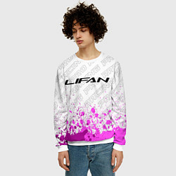 Свитшот мужской Lifan pro racing: символ сверху, цвет: 3D-белый — фото 2