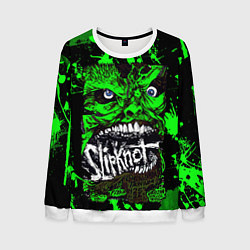 Свитшот мужской Slipknot - green monster по, цвет: 3D-белый