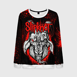 Свитшот мужской Slipknot - красный козел, цвет: 3D-белый