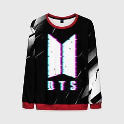 Свитшот мужской BTS - Неоновый логотип, цвет: 3D-красный
