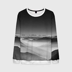 Свитшот мужской Туманные горы, цвет: 3D-белый