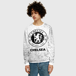 Свитшот мужской Chelsea с потертостями на светлом фоне, цвет: 3D-белый — фото 2