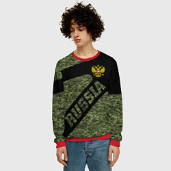 Свитшот мужской Камуфляж - RUSSIA, цвет: 3D-красный — фото 2