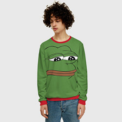 Свитшот мужской Лягушонок Pepe грустит, цвет: 3D-красный — фото 2