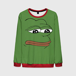 Свитшот мужской Лягушонок Pepe грустит, цвет: 3D-красный