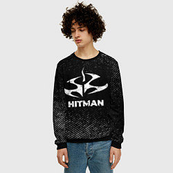 Свитшот мужской Hitman с потертостями на темном фоне, цвет: 3D-черный — фото 2