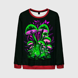 Свитшот мужской Фантастические кислотные грибы, цвет: 3D-красный