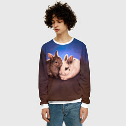 Свитшот мужской Кроличьи нежности, цвет: 3D-белый — фото 2