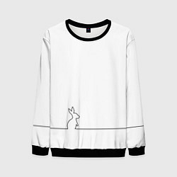 Свитшот мужской Кролик минимализм, цвет: 3D-черный