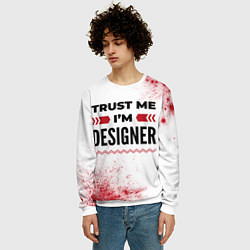 Свитшот мужской Trust me Im designer white, цвет: 3D-белый — фото 2