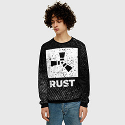 Свитшот мужской Rust с потертостями на темном фоне, цвет: 3D-черный — фото 2