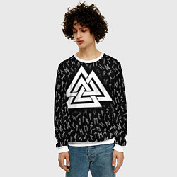 Свитшот мужской Valknut runes pattern, цвет: 3D-белый — фото 2