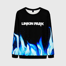 Свитшот мужской Linkin Park blue fire, цвет: 3D-черный