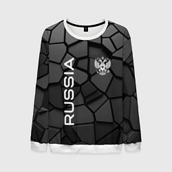 Свитшот мужской Черная броня Россия, цвет: 3D-белый