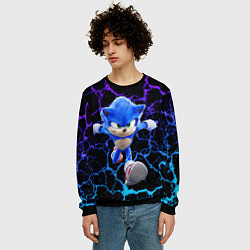 Свитшот мужской Sonic неоновый мрамор, цвет: 3D-черный — фото 2