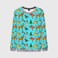 Свитшот мужской Animals on the rink, цвет: 3D-меланж