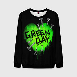 Свитшот мужской Green day heart nails, цвет: 3D-черный