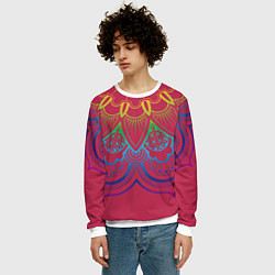Свитшот мужской Viva magenta mandala, цвет: 3D-белый — фото 2