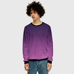 Свитшот мужской Пурпурный-лиловый градиент, цвет: 3D-черный — фото 2