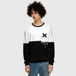 Свитшот мужской Черно-белый X, цвет: 3D-черный — фото 2