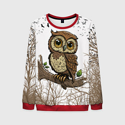Свитшот мужской Милая совушка, цвет: 3D-красный