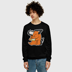 Свитшот мужской Почита кушает тост, цвет: 3D-черный — фото 2