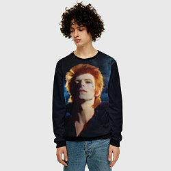 Свитшот мужской David Bowie - Jean Genie, цвет: 3D-черный — фото 2