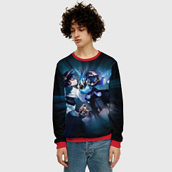 Свитшот мужской Странник Скарамучча перерождение в анемо, цвет: 3D-красный — фото 2