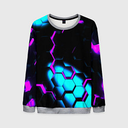 Свитшот мужской Неоновая броня fortnite, цвет: 3D-меланж