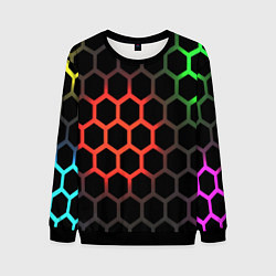 Свитшот мужской Gradient hexagon genshin, цвет: 3D-черный