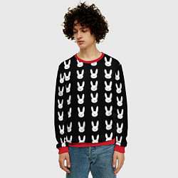Свитшот мужской Bunny pattern black, цвет: 3D-красный — фото 2