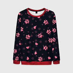 Свитшот мужской Лапки котиков, цвет: 3D-красный