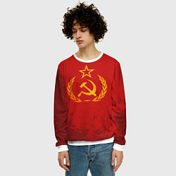 Свитшот мужской СССР серп и молот, цвет: 3D-белый — фото 2