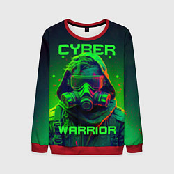 Свитшот мужской Кибер воин в стиле киберпанк, цвет: 3D-красный